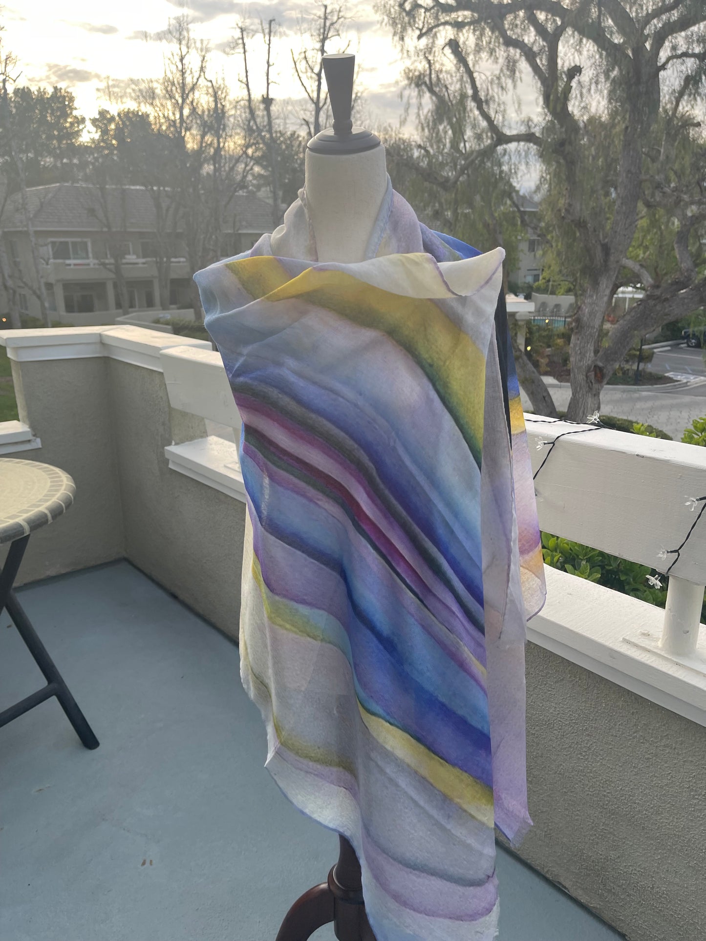 Modal Silk Designer Scarf Shawl Inspired by Phalaenopsis Orchid