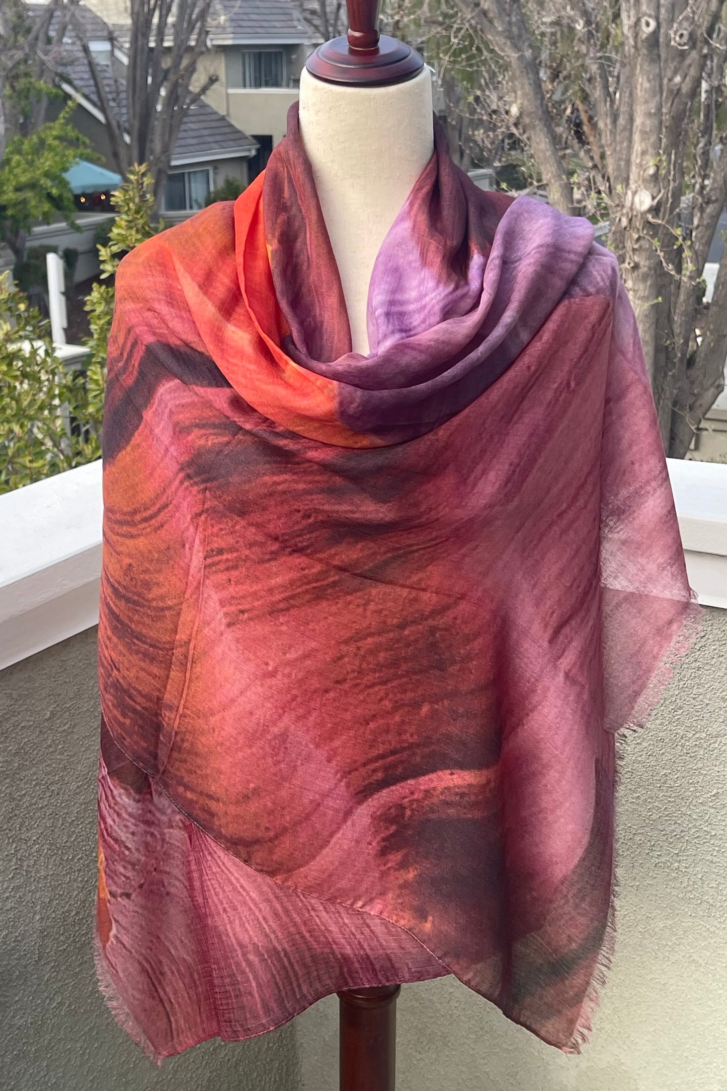 Modal Silk Designer Scarf Shawl Wrap Inspired by Antelope Canyon