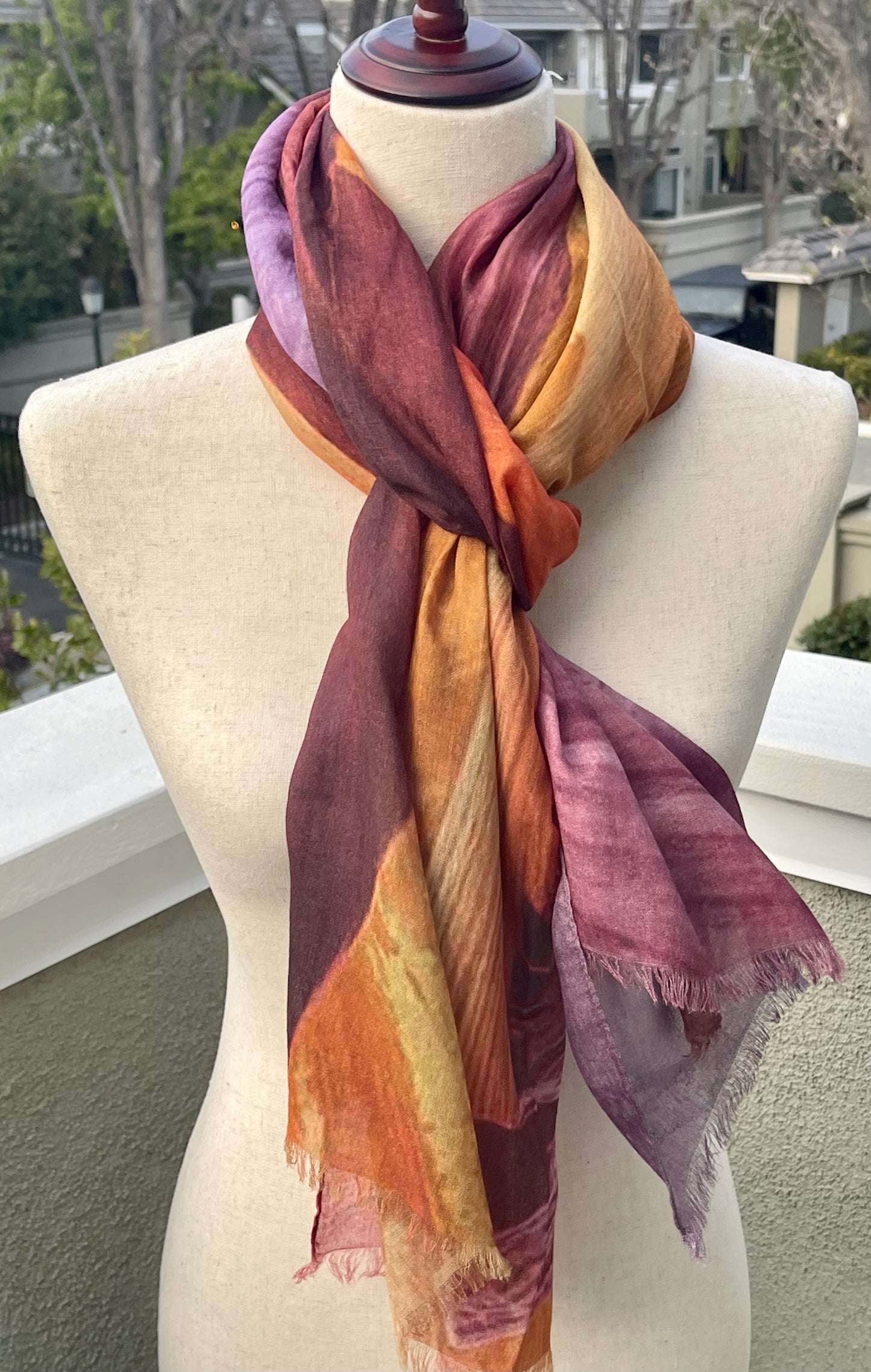 Modal Silk Designer Scarf Shawl Wrap Inspired by Antelope Canyon