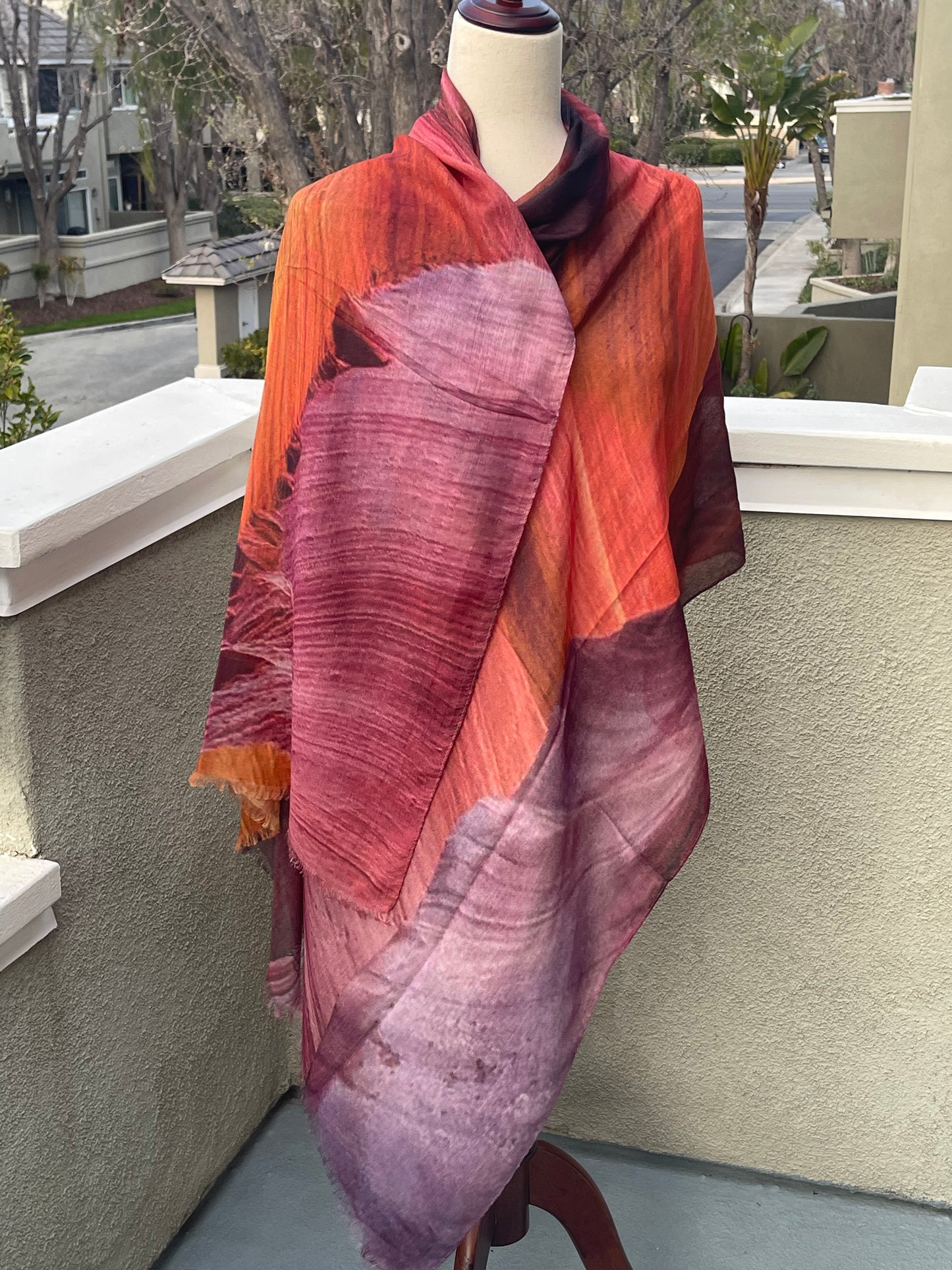 Modal Silk Designer Scarf Shawl Wrap Inspired by Antelope Canyon