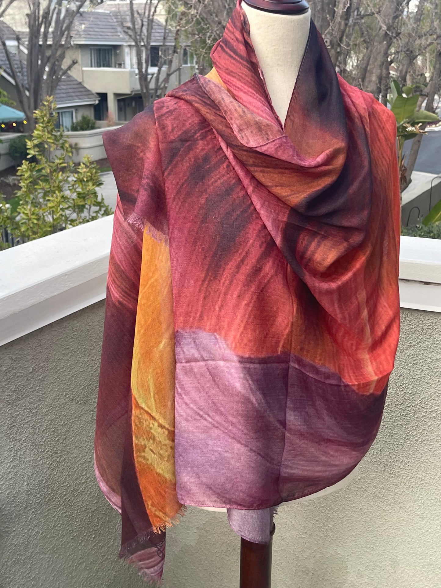 Modal Silk Designer Scarf Shawl Wrap Inspired by Antelope Canyon