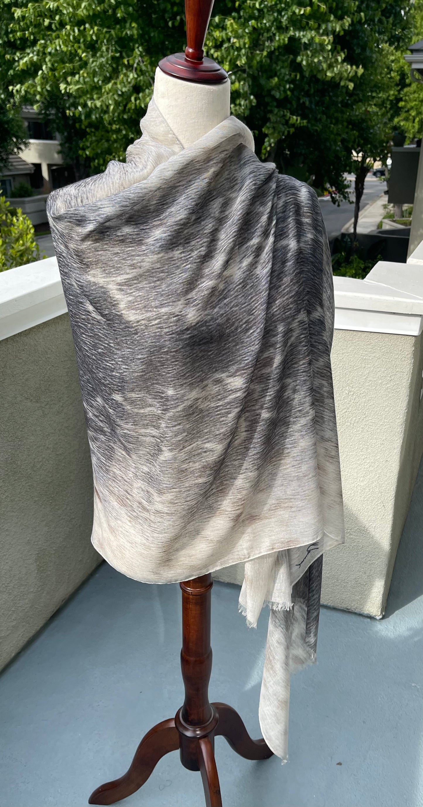 Modal Silk Designer Scarf Shawl Wrap Inspired by Harbor Seal Fur