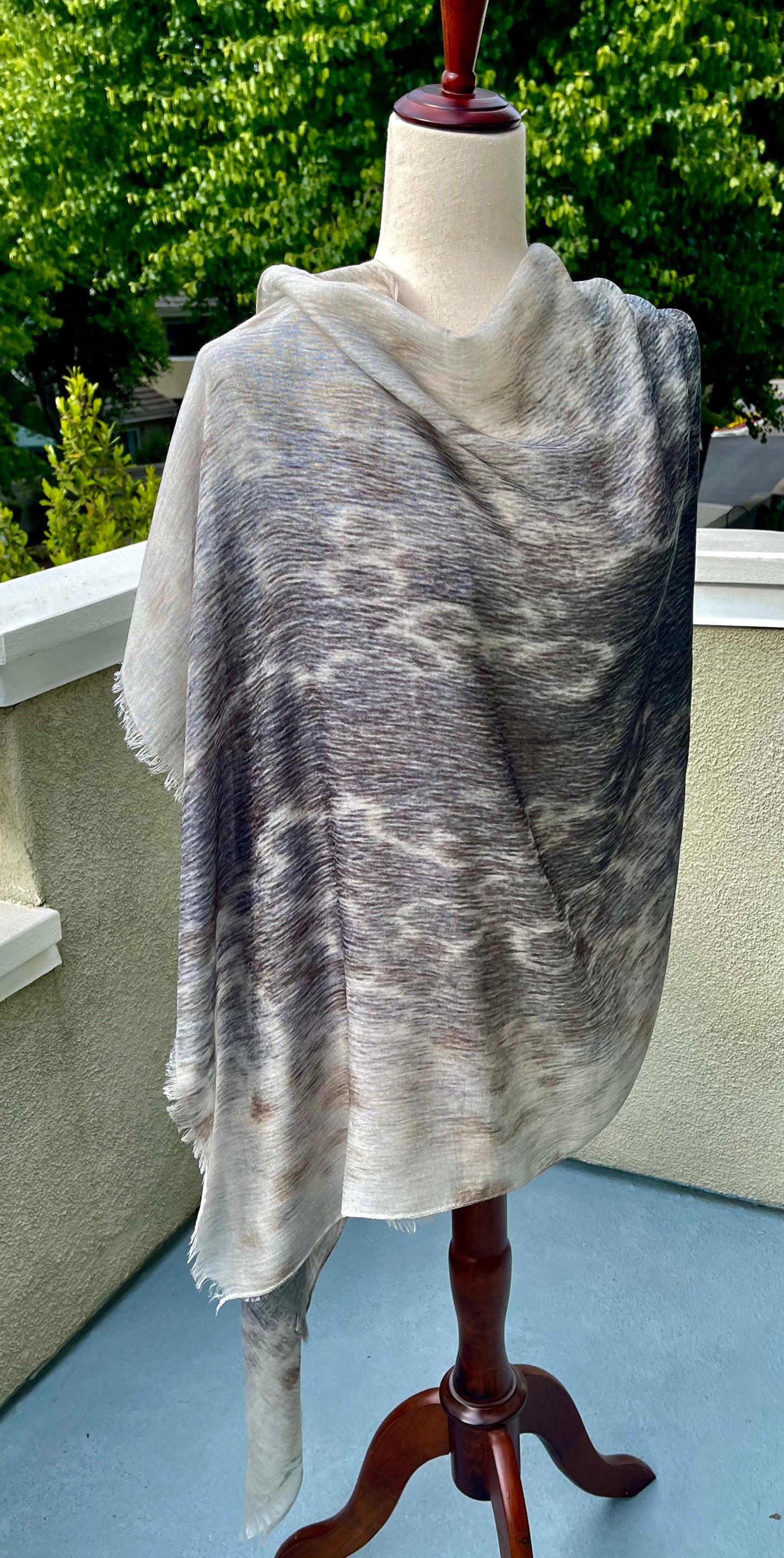 Modal Silk Designer Scarf Shawl Wrap Inspired by Harbor Seal Fur