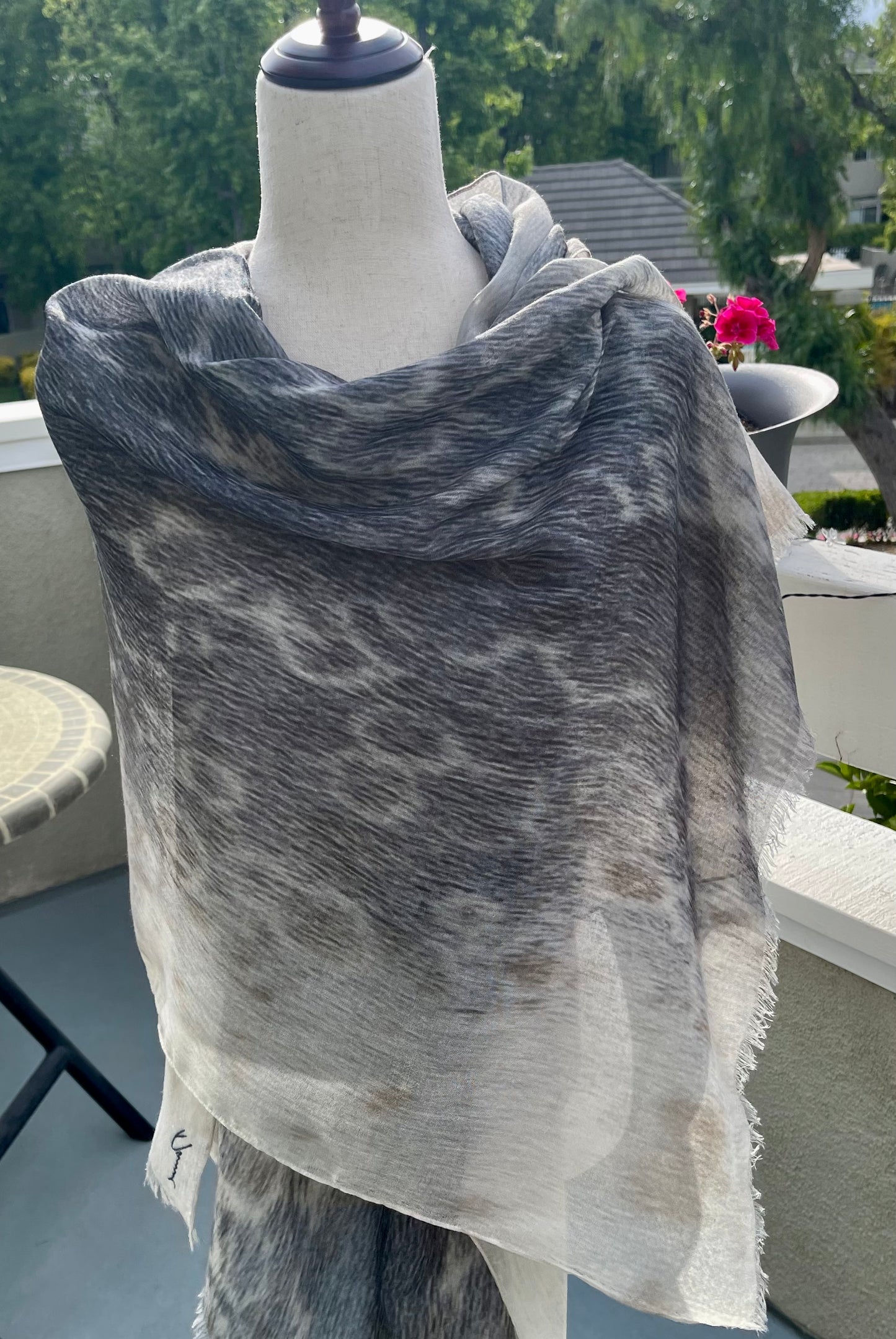Modal Silk Designer Scarf Shawl Wrap Inspired by Harbor Seal Fur