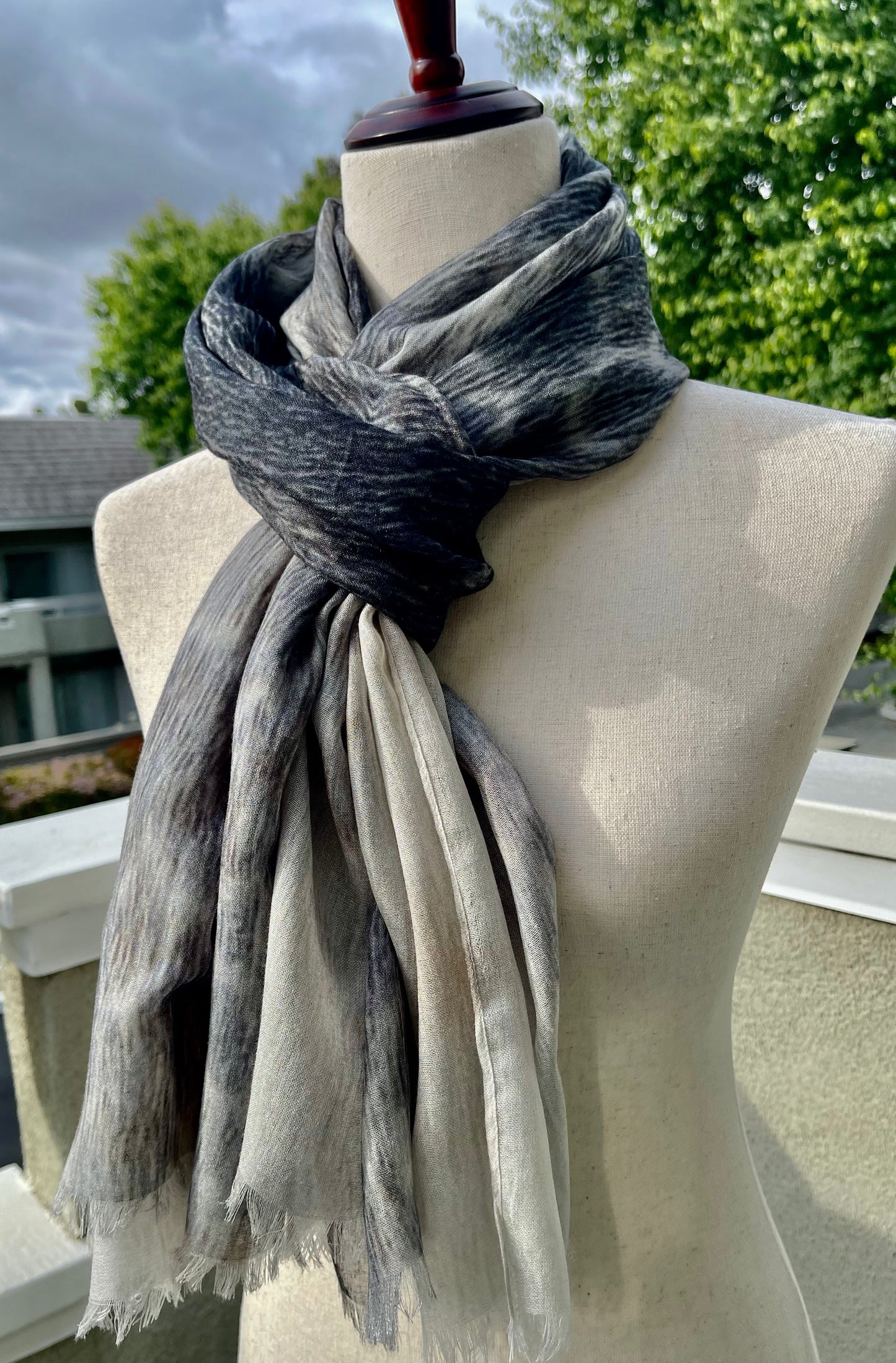Modal Silk Designer Scarf Shawl Wrap Inspired by Harbor Seal Fur