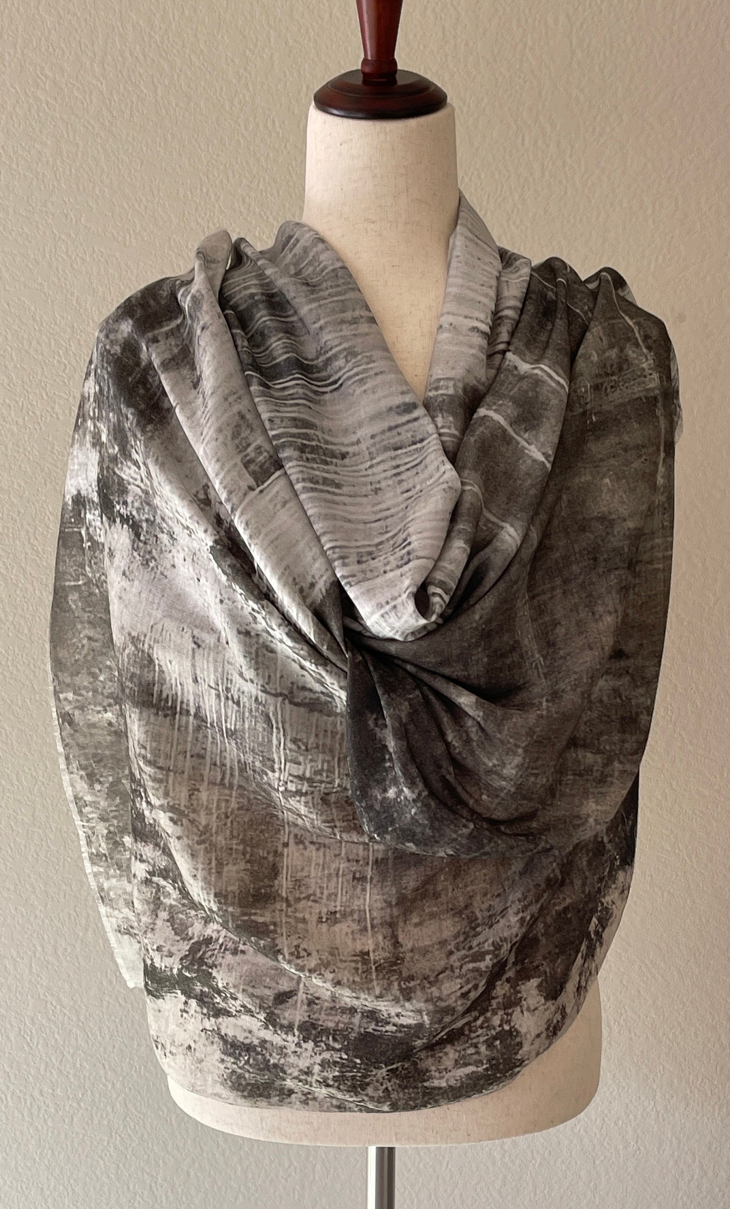 Modal Silk Designer Scarf Inspired by Monterey Harbor Wall