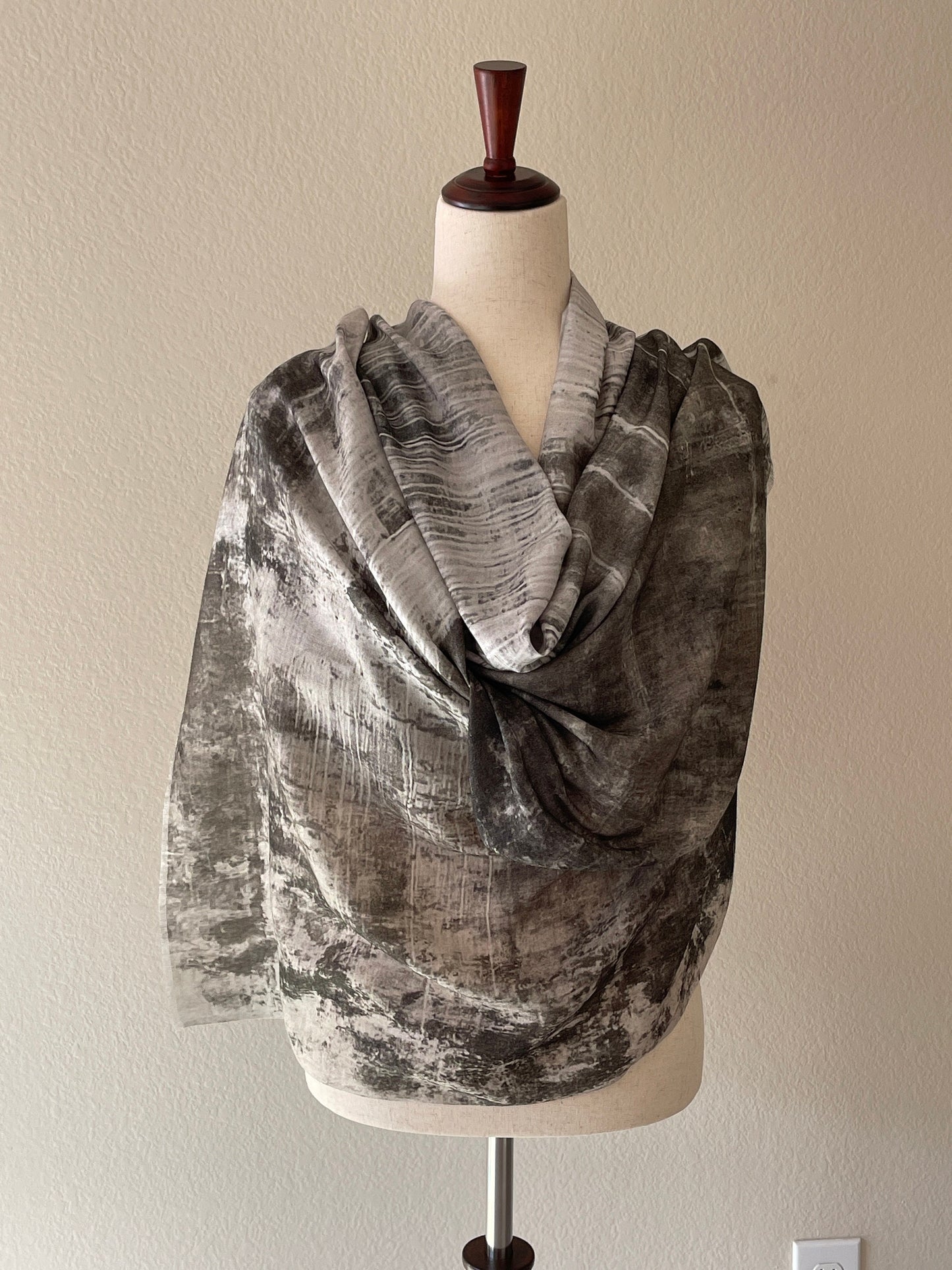 Modal Silk Designer Scarf Inspired by Monterey Harbor Wall