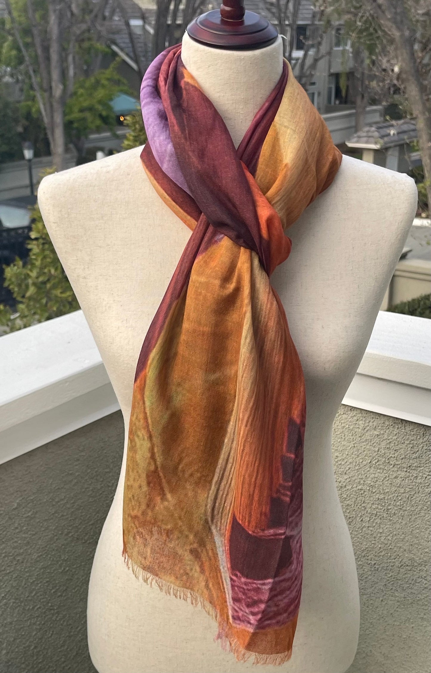 Modal Silk Designer Scarf Shawl Wrap Inspired by Antelope Canyon