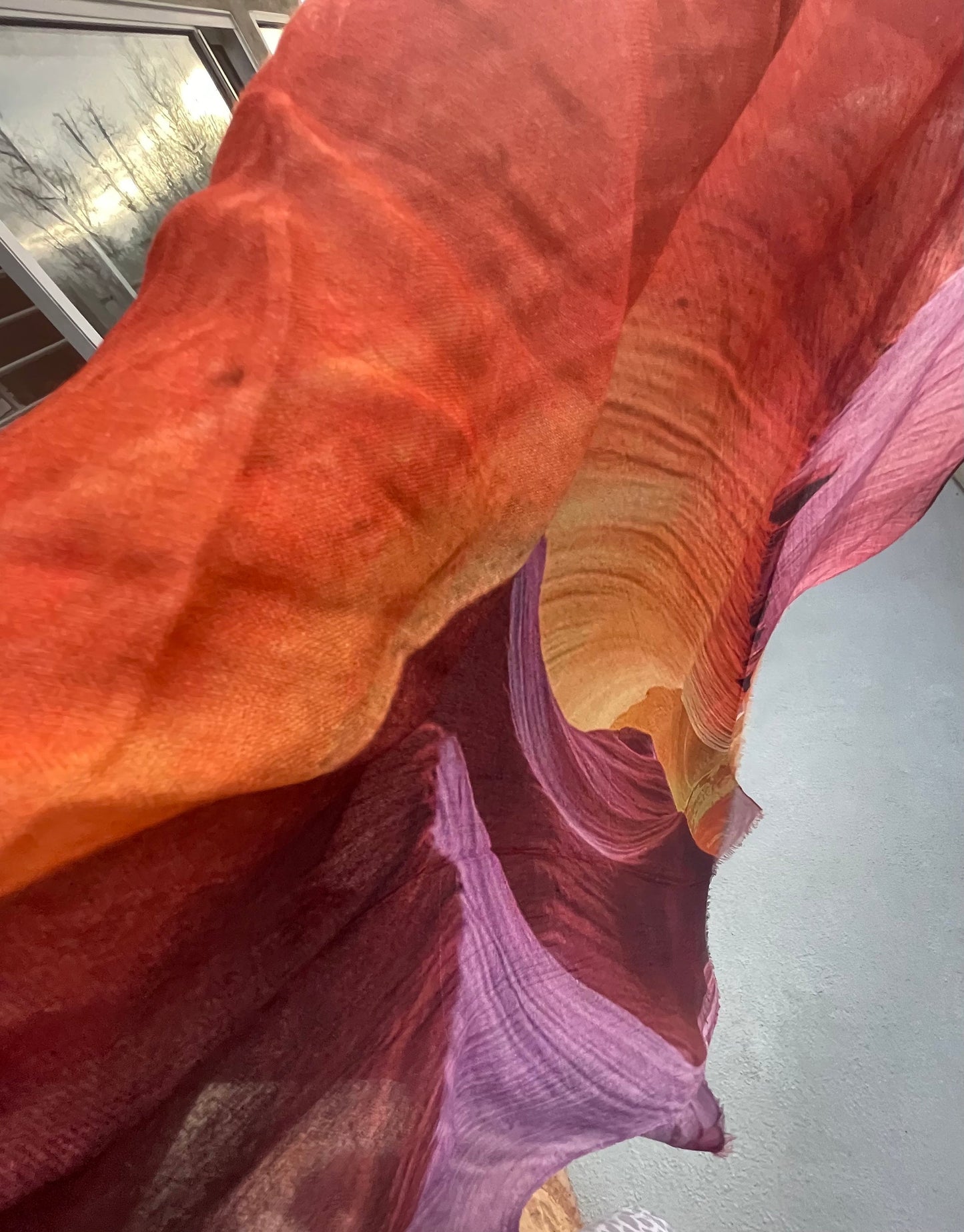 Modal Silk Designer Scarf Shawl Wrap Inspired by Antelope Canyon