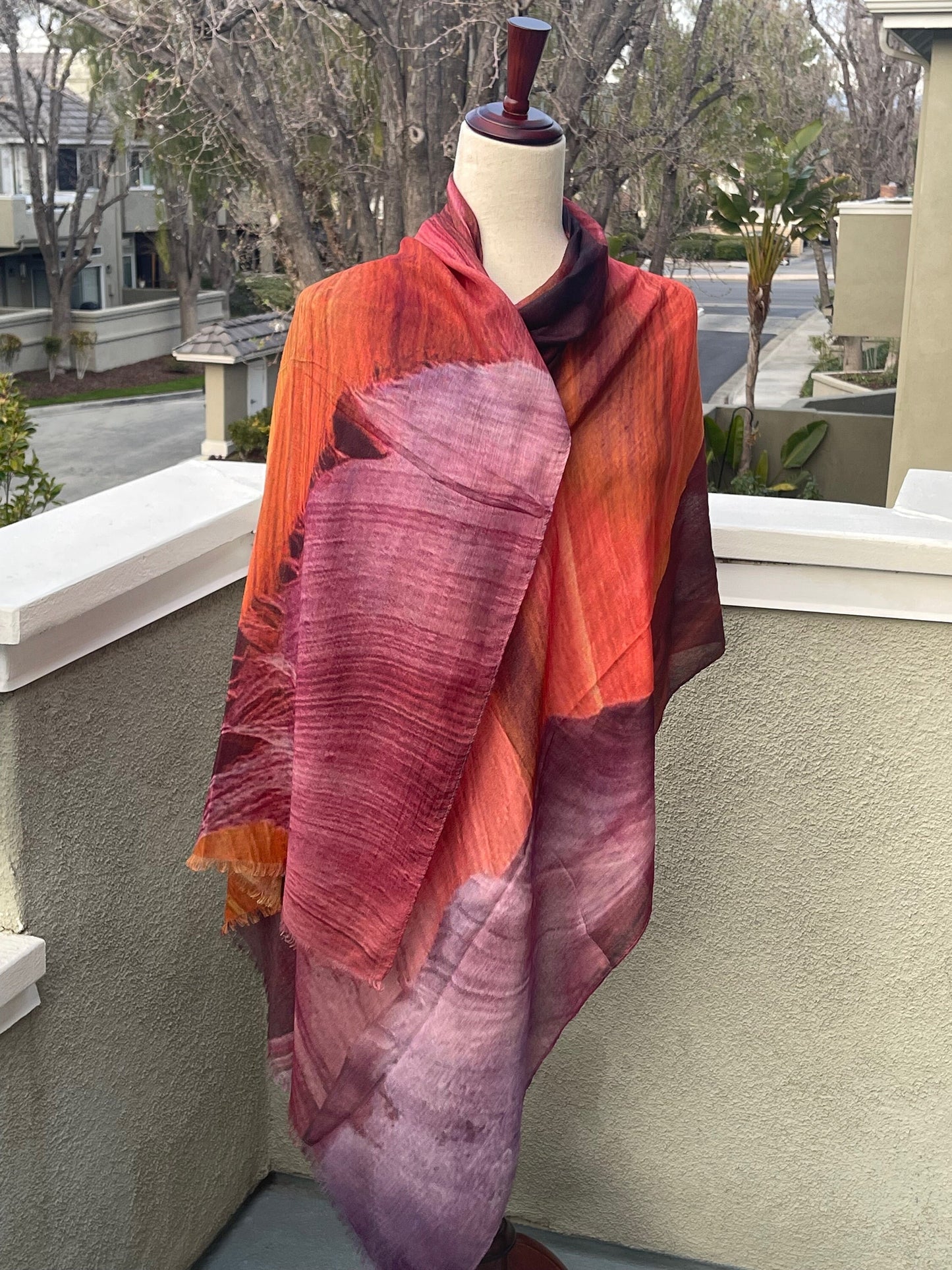 Modal Silk Designer Scarf Shawl Wrap Inspired by Antelope Canyon