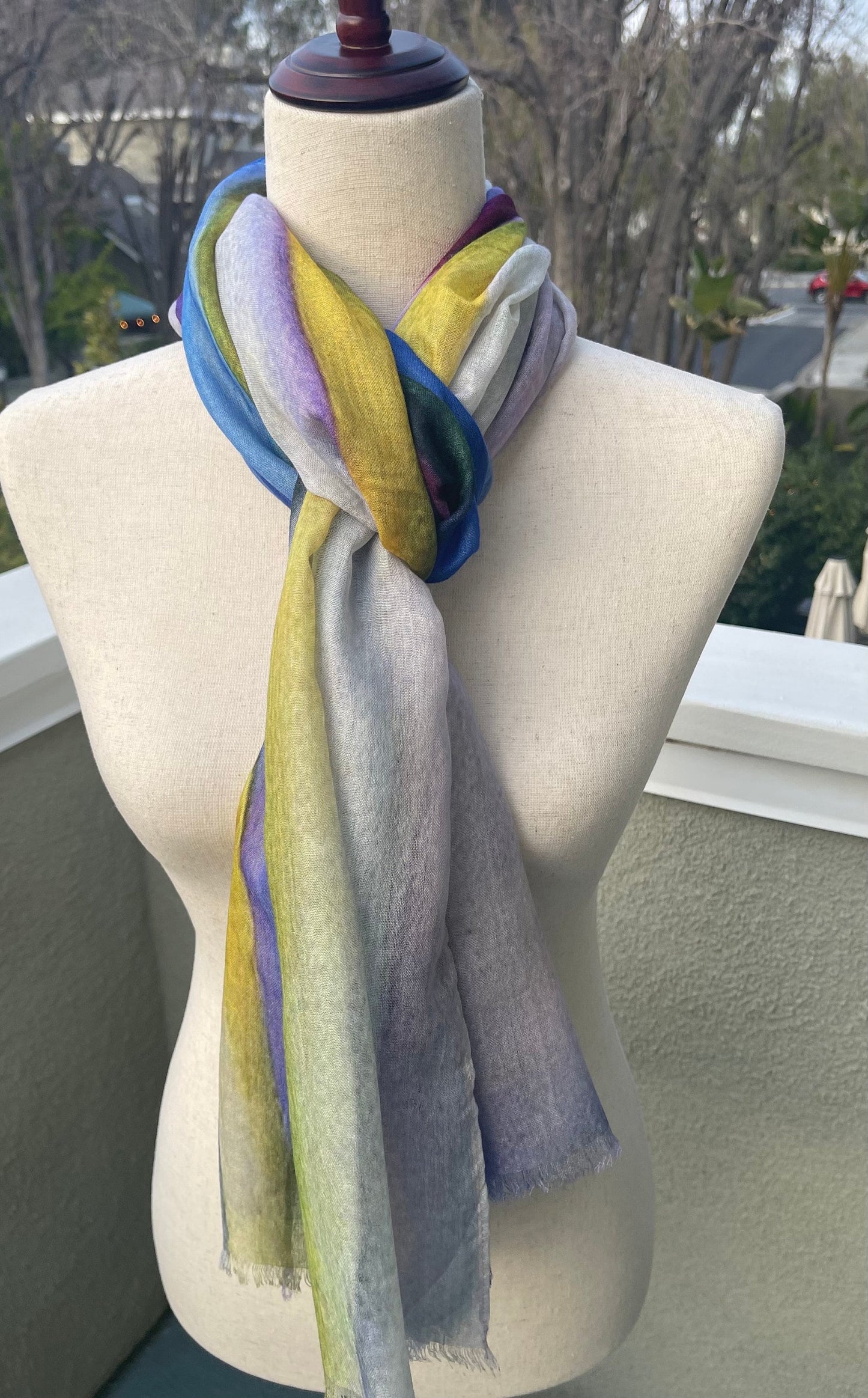 Modal Silk Designer Scarf Shawl Inspired by Phalaenopsis Orchid