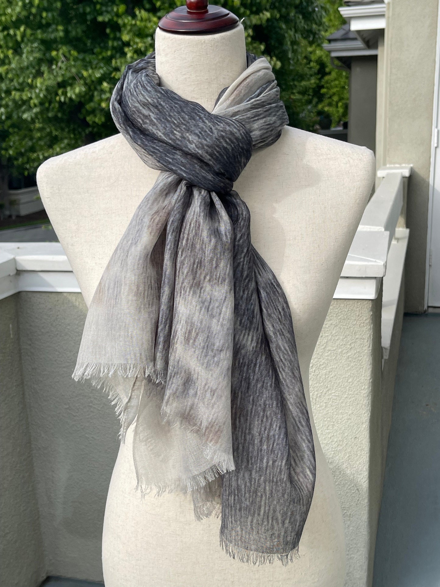 Silk Modal Scarf: Harbor Seal Fur Inspired Design, Lightweight Shawl, All Season Scarf, Gift Boxed, holiday gift