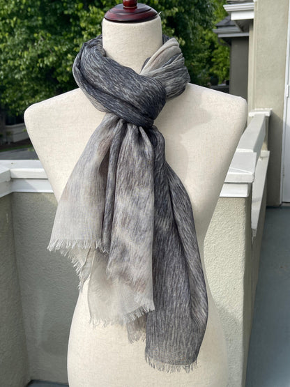 Silk Modal Scarf: Harbor Seal Fur Inspired Design, Lightweight Shawl, All Season Scarf, Gift Boxed, holiday gift