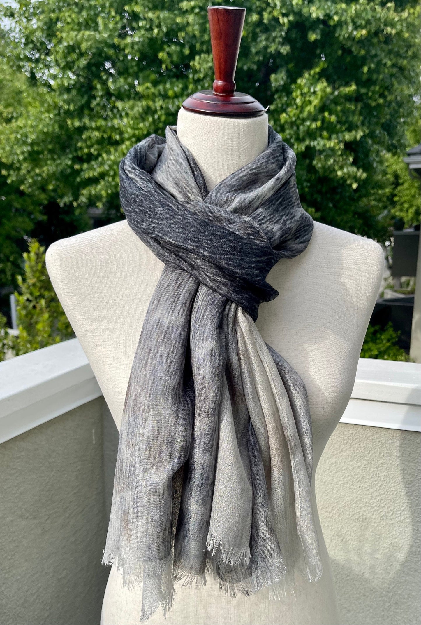 Silk Modal Scarf: Harbor Seal Fur Inspired Design, Lightweight Shawl, All Season Scarf, Gift Boxed, holiday gift