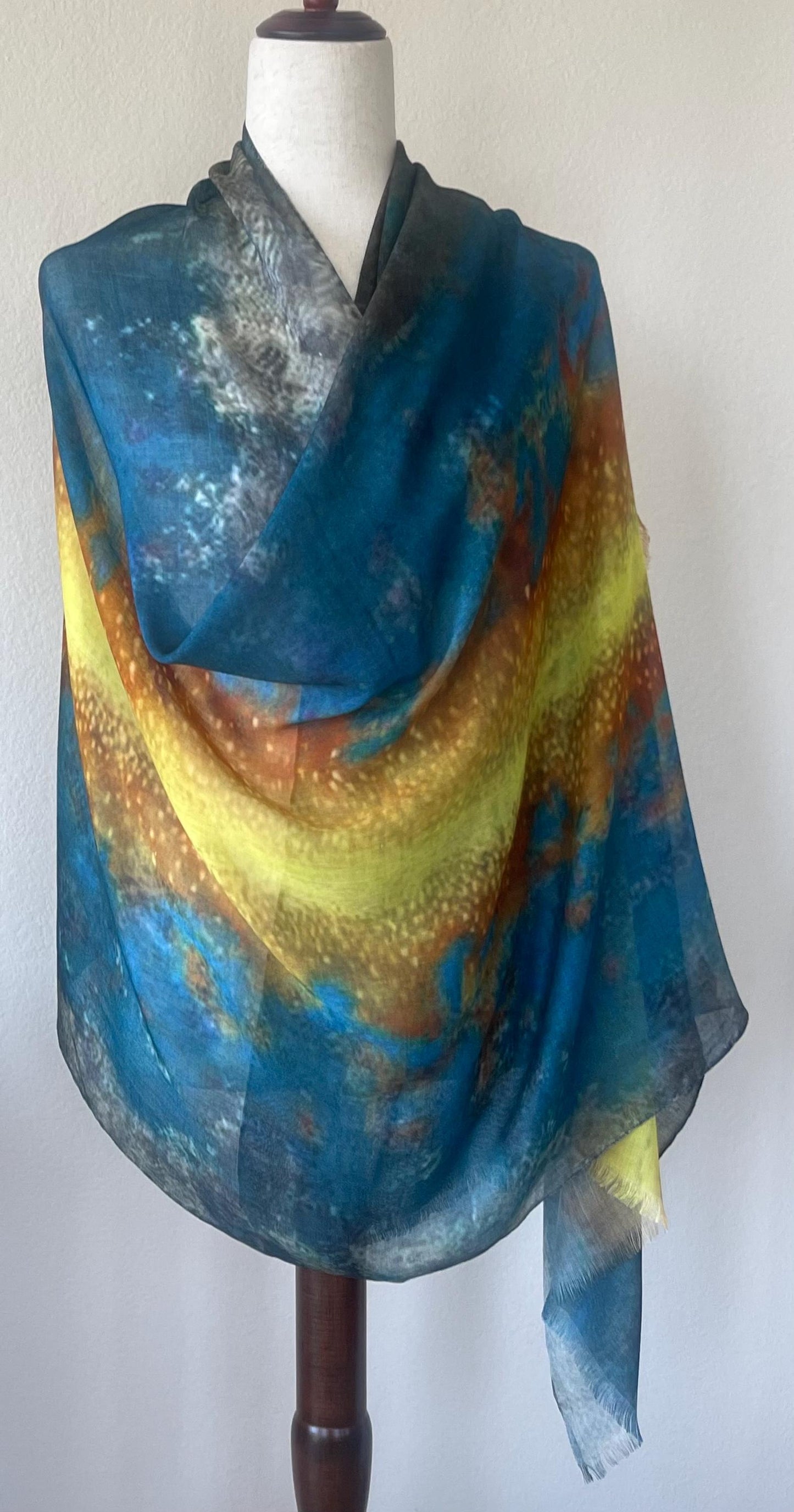 Lightning Bolt Modal Scarf: Vibrant Designer Wrap, Gift Boxed