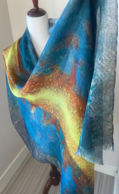 Lightning Bolt Modal Scarf: Vibrant Designer Wrap, Gift Boxed
