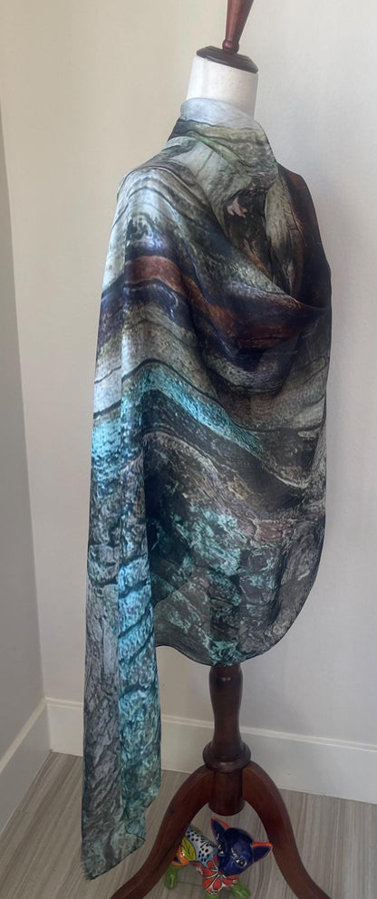 Modal Scarf: Wood Grain Pattern, Gift Boxed, Holiday Gift