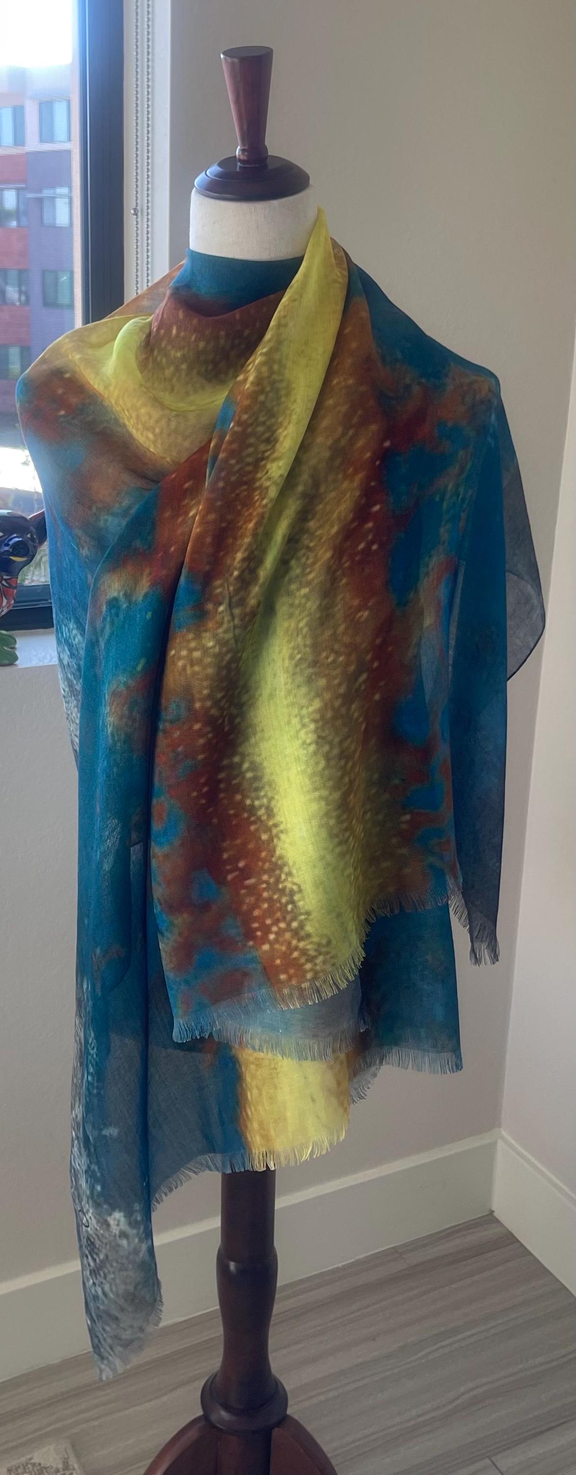 Lightning Bolt Modal Scarf: Vibrant Designer Wrap, Gift Boxed