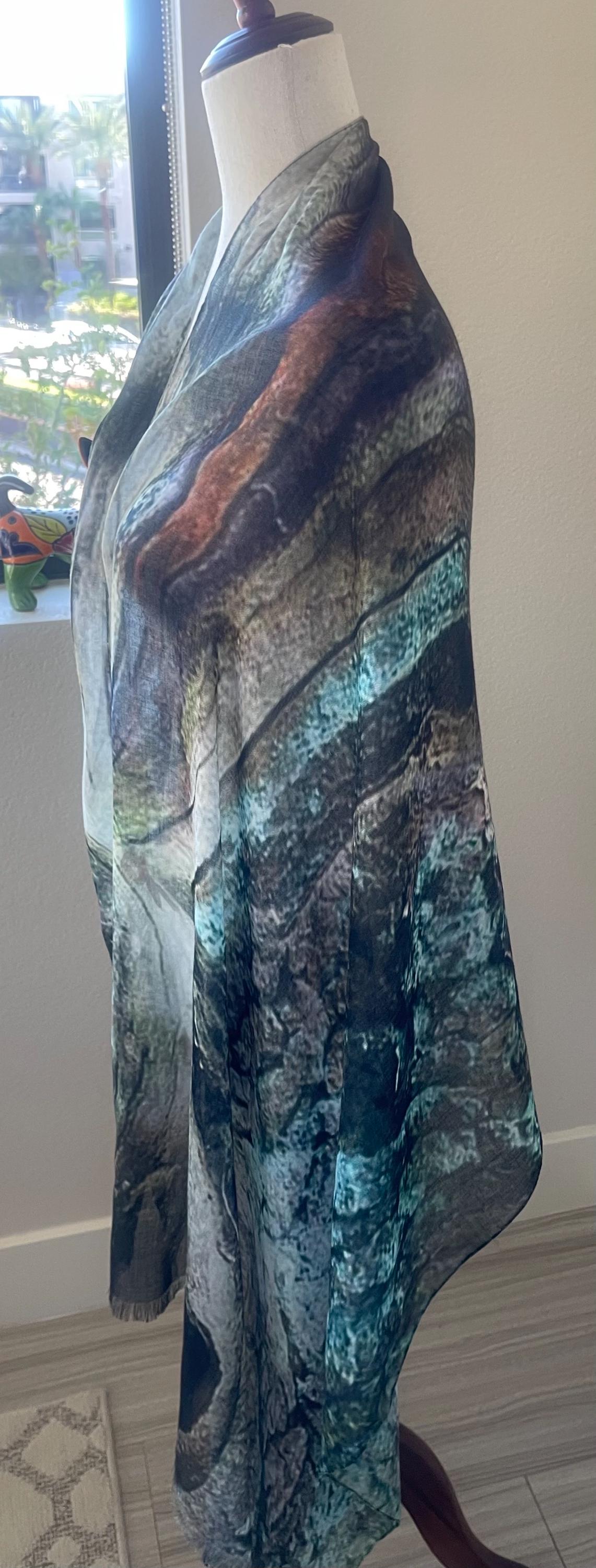 Modal Scarf: Wood Grain Pattern, Gift Boxed, Holiday Gift