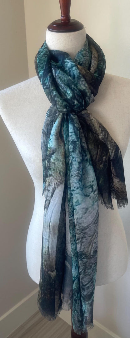 Modal Scarf: Wood Grain Pattern, Gift Boxed, Holiday Gift