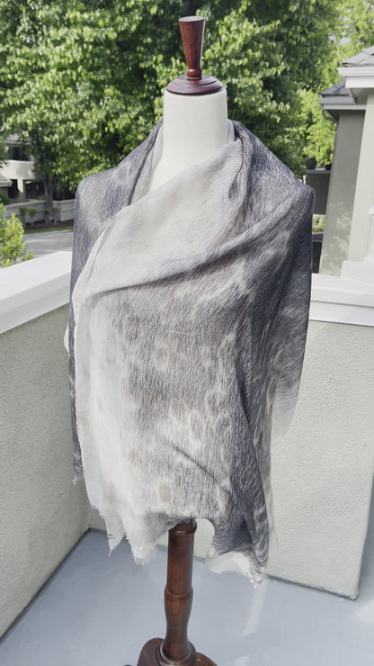 Modal Silk Designer Scarf Shawl Wrap Inspired by Harbor Seal Fur
